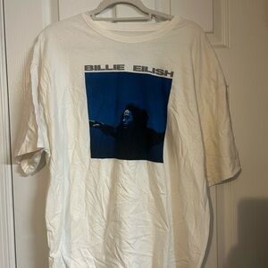 Graphic White T-Shirt with Blue Design